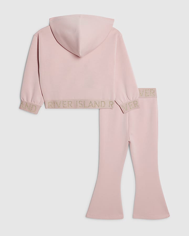 Mini Girls Pink Premium Zip Hoodie Set