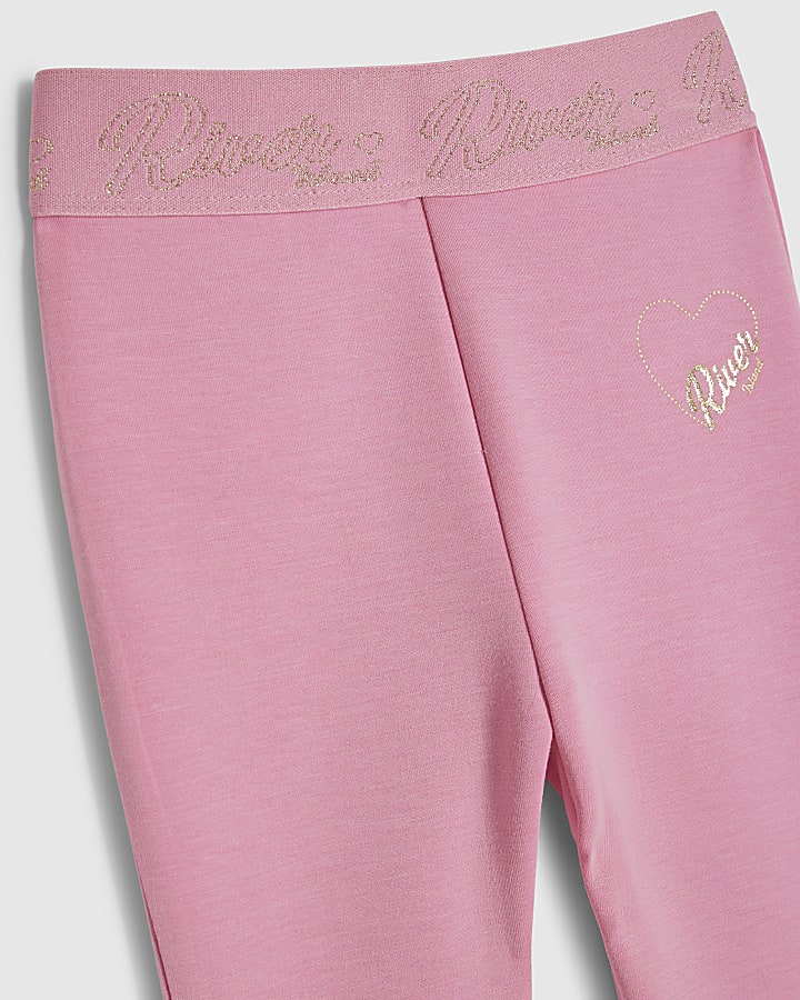 Mini Girls Pink Premium Flared Trousers
