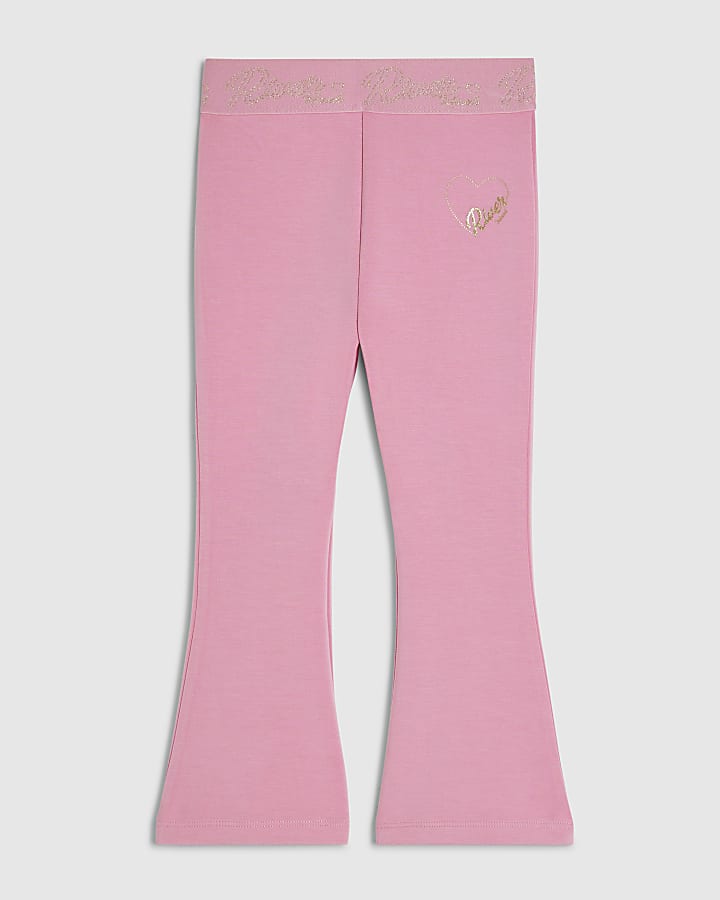 Mini Girls Pink Premium Flared Trousers