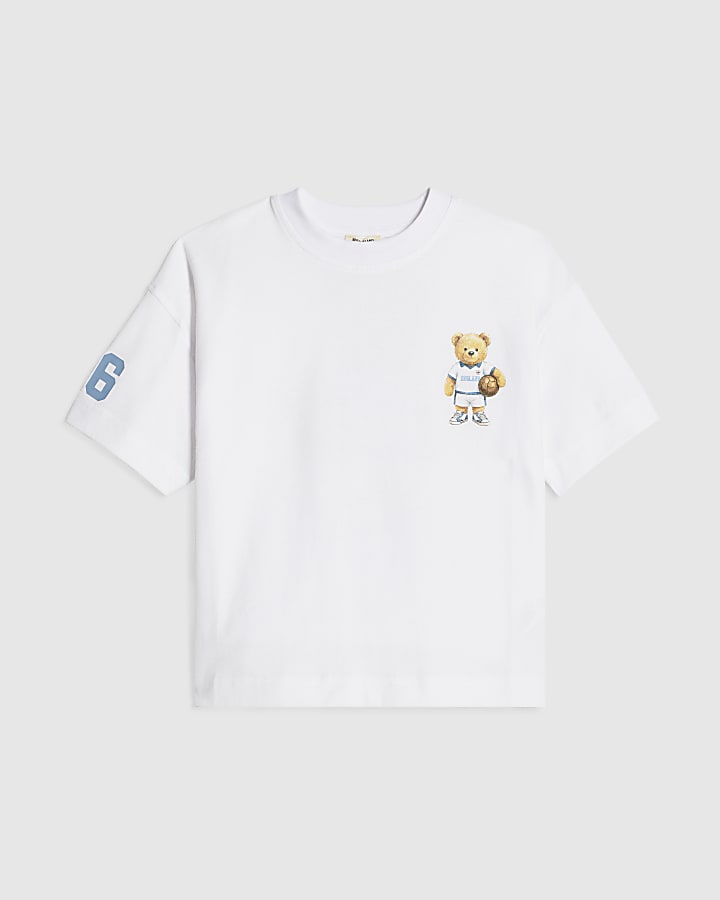 Mini Boys White England Bear T-Shirt