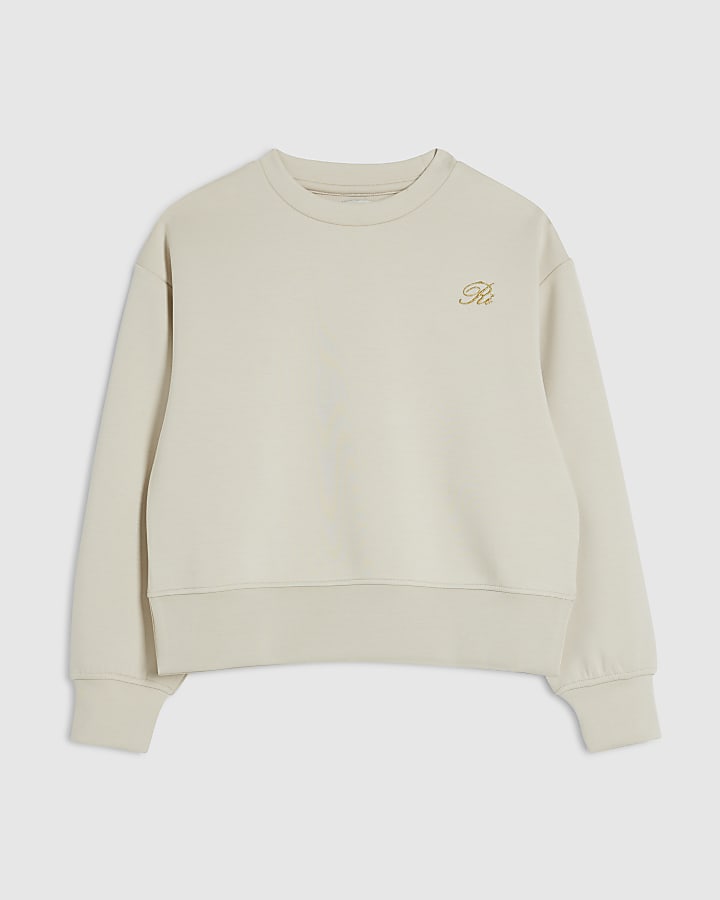 Girls Cream Premium Sweatshirt