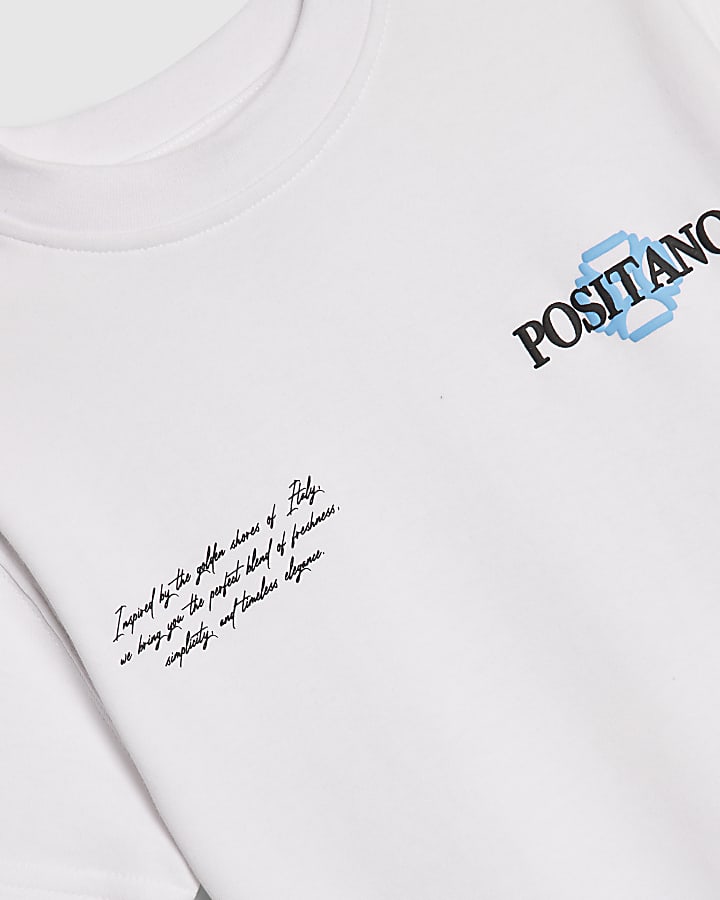 Mini Boys White Positano Lemon T-Shirt
