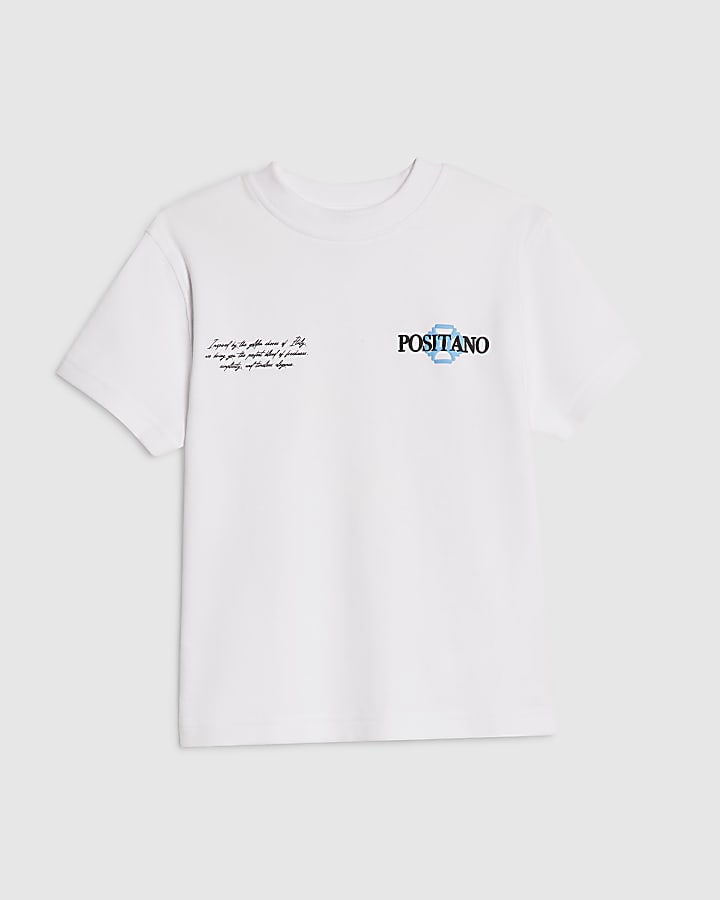 Mini Boys White Positano Lemon T-Shirt