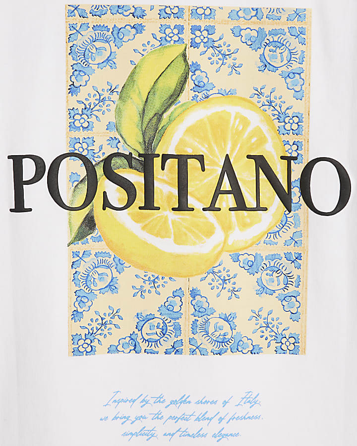 Boys White Positano Lemon T-Shirt