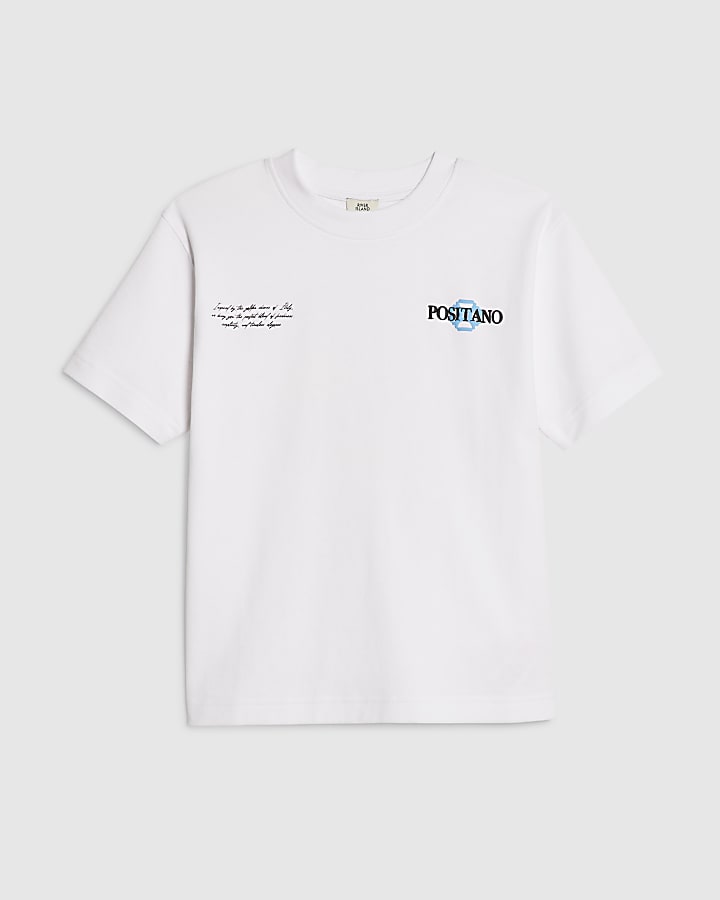 Boys White Positano Lemon T-Shirt