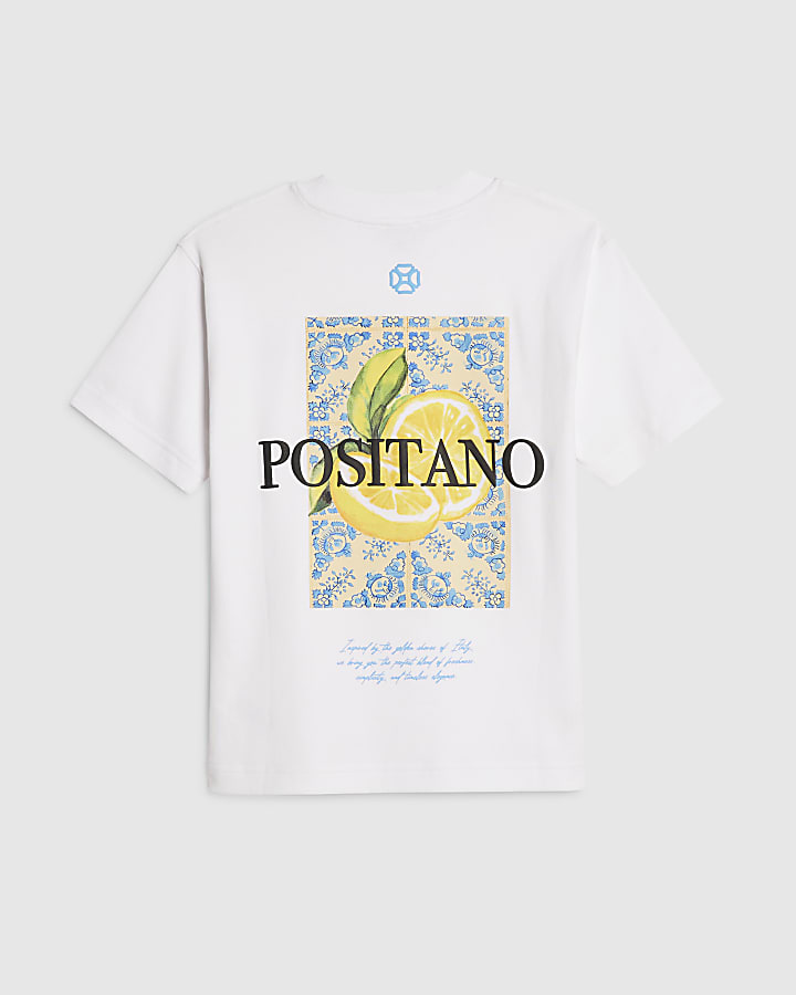 Boys White Positano Lemon T-Shirt