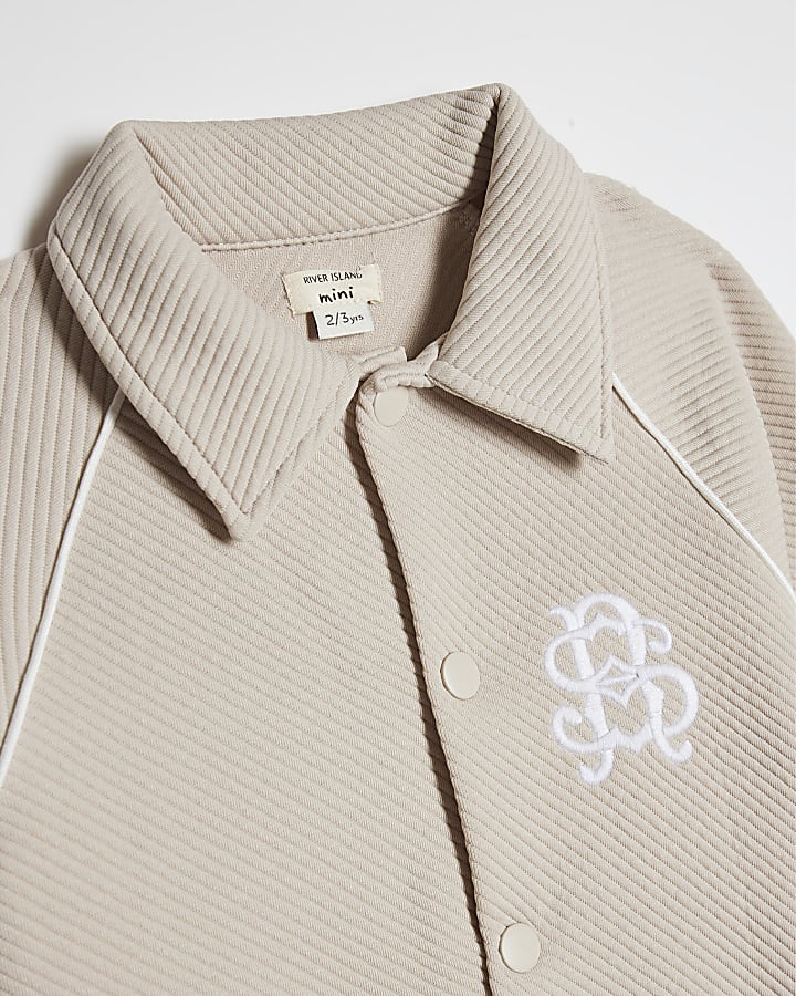 Mini Boys Beige Jacket 3 Piece Set