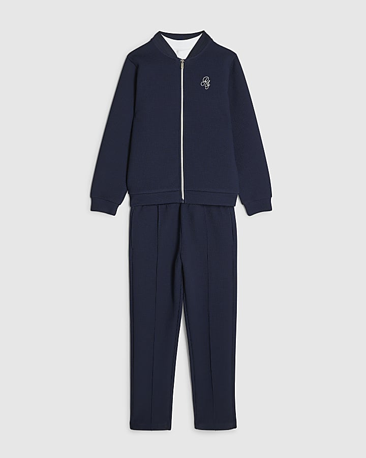 Boys Navy Bomber Jacket 3 Piece Set