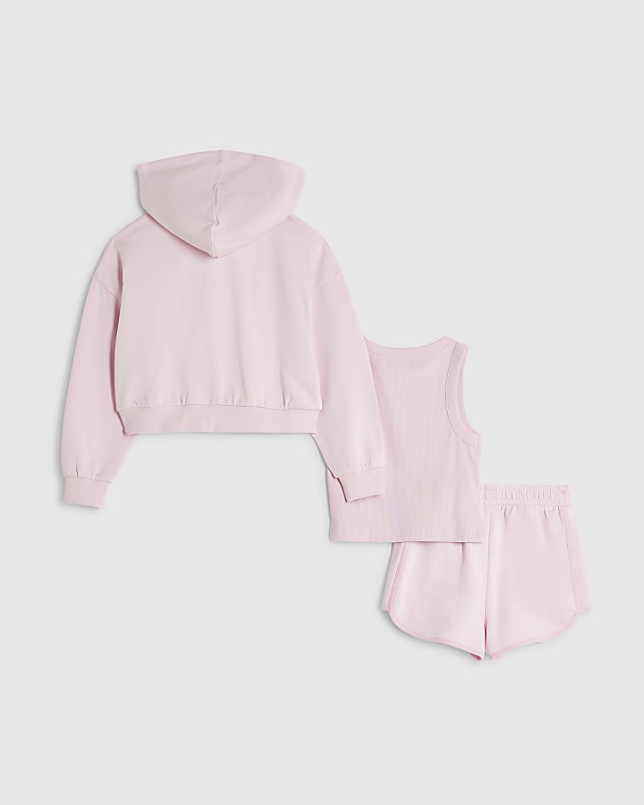 Girl Pink Rainbow Scripty RI Jacket Set