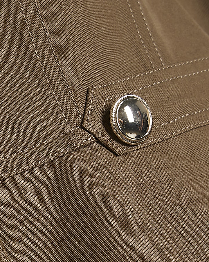 Girls Khaki Twill Buttoned Jacket