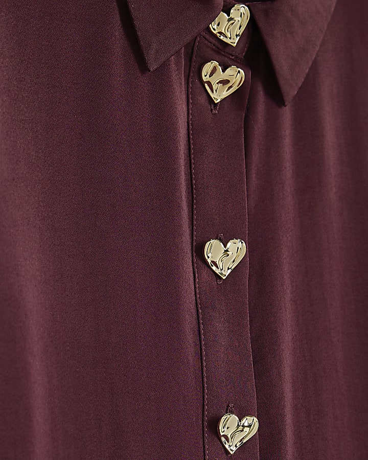 Girls Burgundy Tie Scarf Shirt Dress