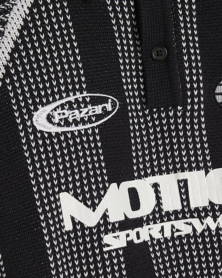 Boys Black Motion Sportswear Knit Jumper