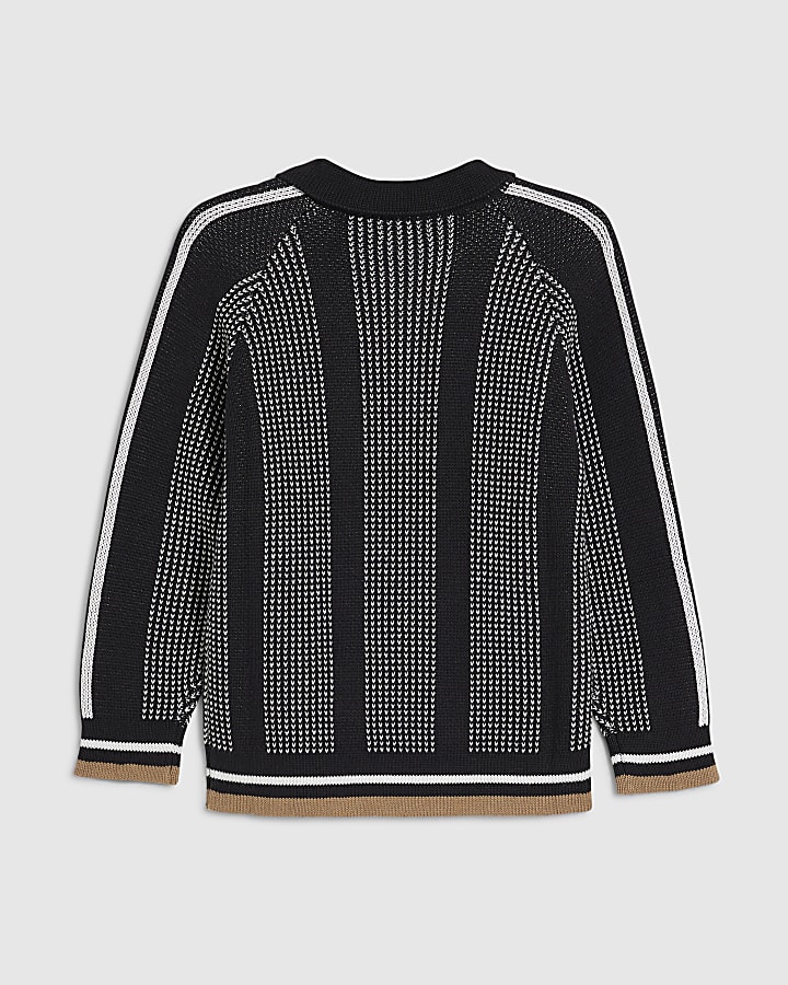 Boys Black Motion Sportswear Knit Jumper