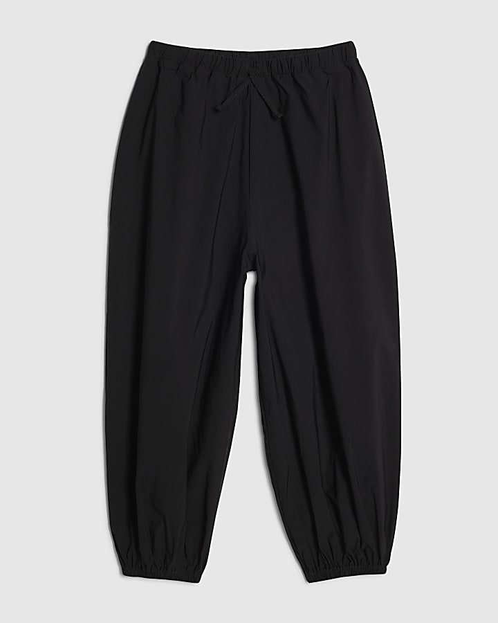 Girls Black Balloon Leg Trousers