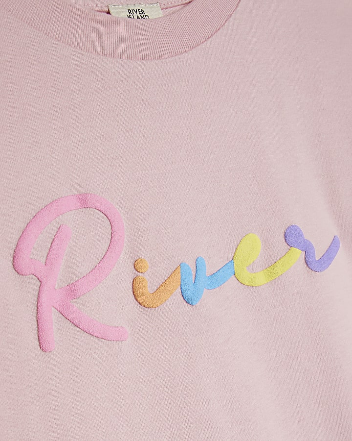 Girls Black Neon Scripty T-Shirt Set