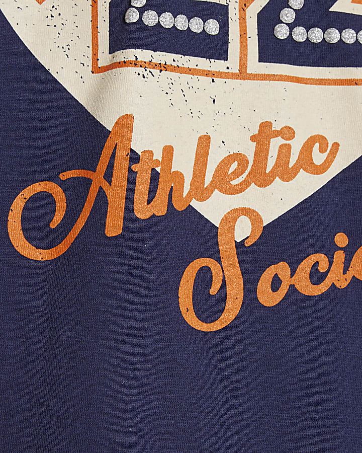 Girls Navy New York 22 T-Shirt