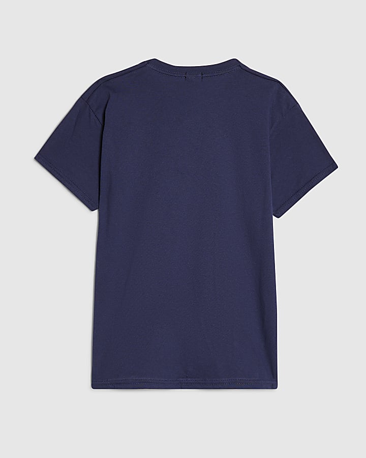 Girls Navy NY Leopard 67 T-Shirt