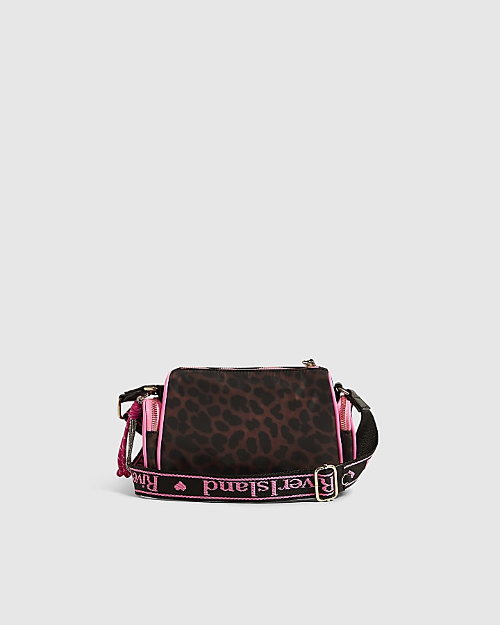 Girls Black Leopard Print Camera Bag