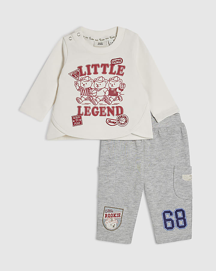 Baby Boys Cream Little Legend T-Shirt Set