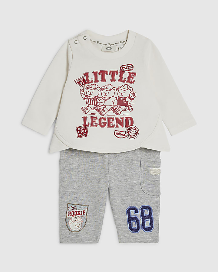 Baby Boys Cream Little Legend T-Shirt Set