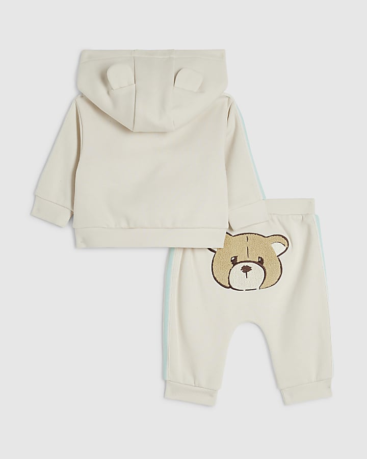 Baby Boys Cream Cuddle Buddy Hoodie Set