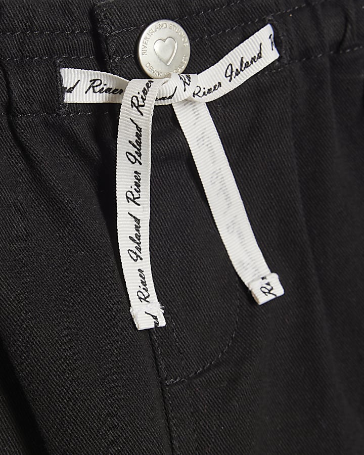 Mini Girls Black Wide Leg Jeans