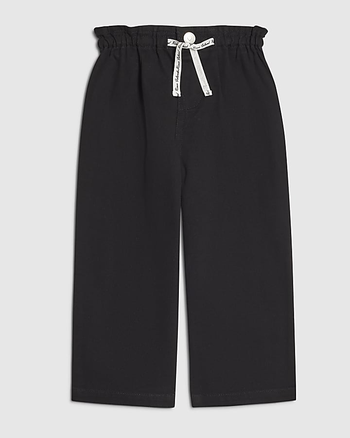 Mini Girls Black Wide Leg Jeans