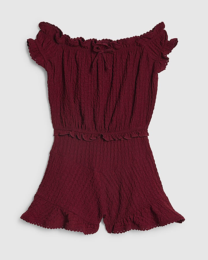 Girls Red Playsuit