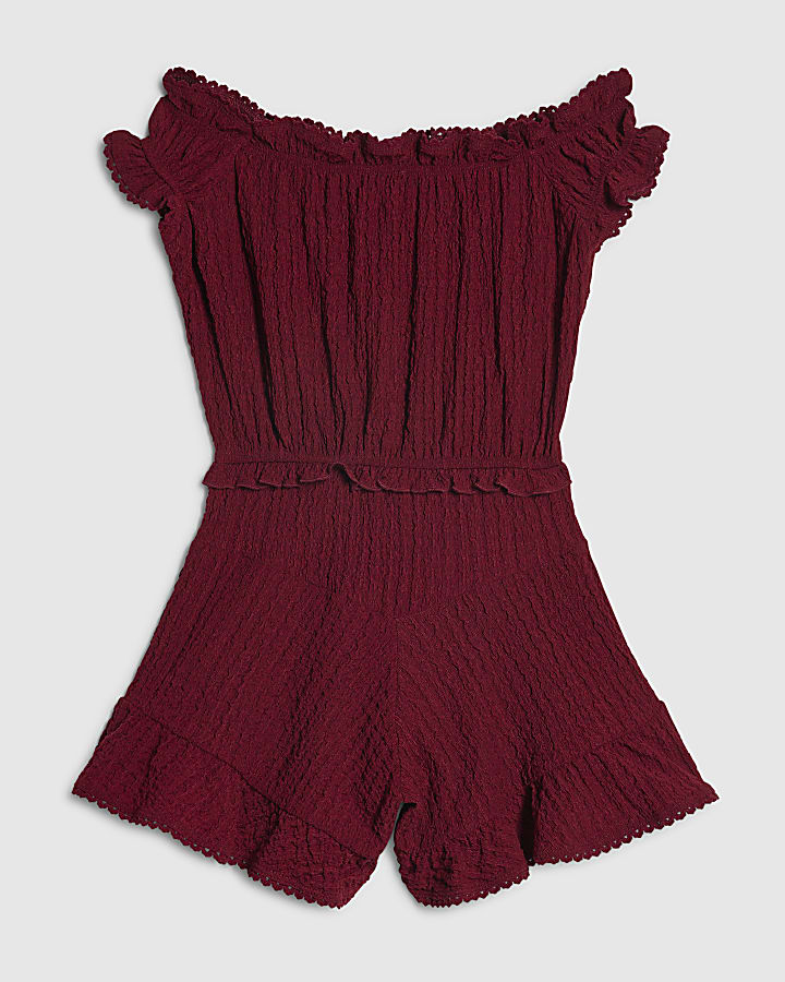 Girls Red Playsuit