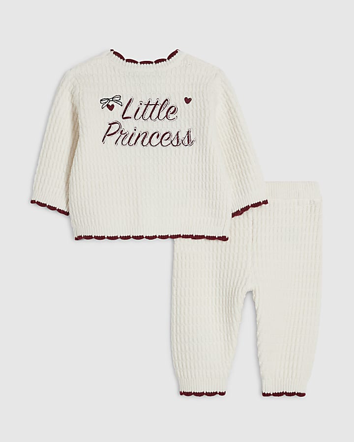 Baby Girls Cream Little Princess Cardigan Set
