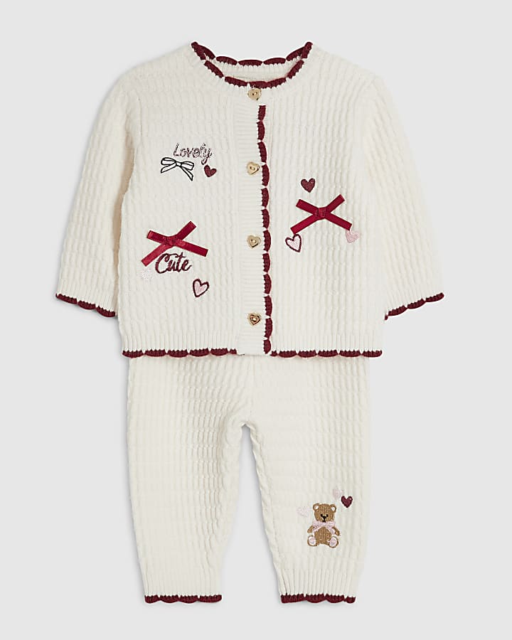 Baby Girls Cream Little Princess Cardigan Set