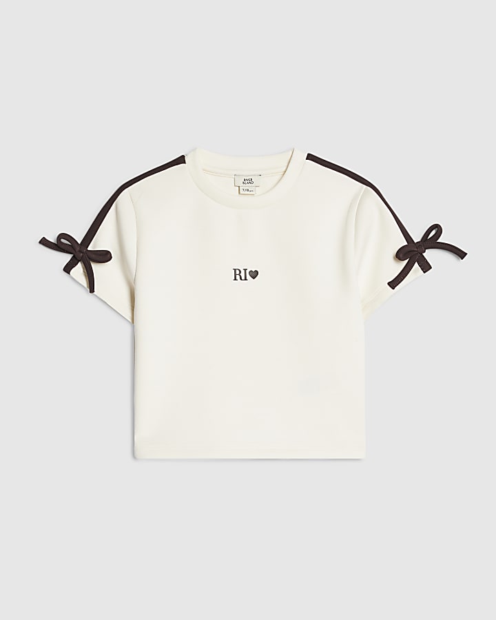 Girls Cream Premium RI Taped T-Shirt