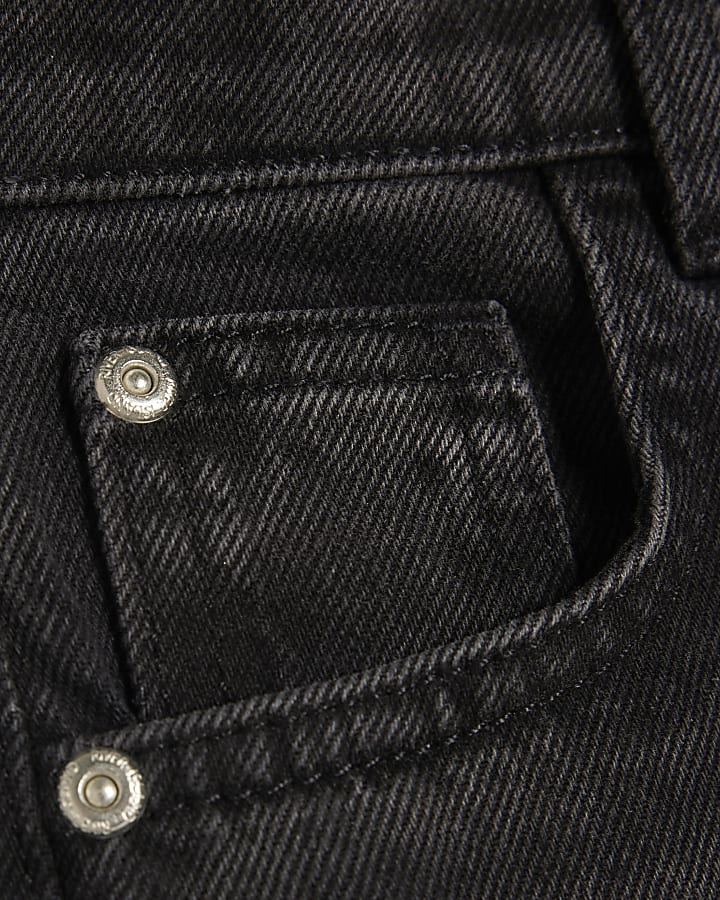 Girls Black Angel Embellished Straight Jeans