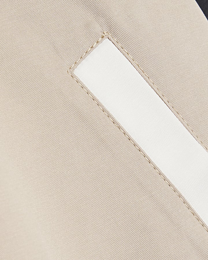 Girls Beige Sporty Crop Trench Jacket