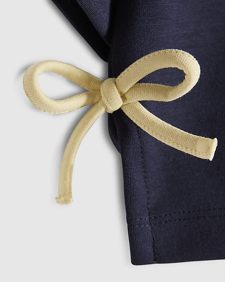 Girls Navy Embellished Amour Club T-Shirt