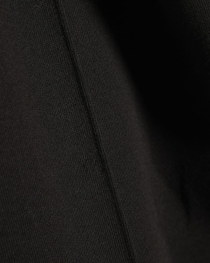 Girls Black Sun Face Wide Leg Joggers