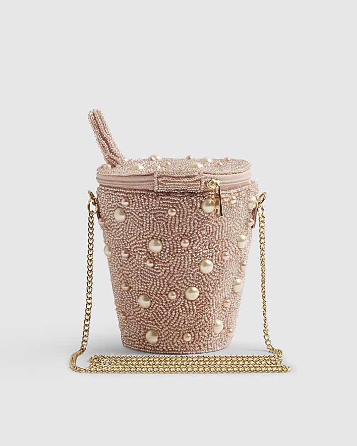 Girls Pink Bubble Queen Beaded Bag