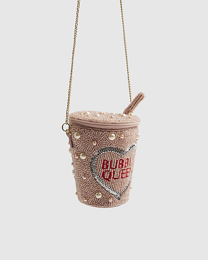 Girls Pink Bubble Queen Beaded Bag