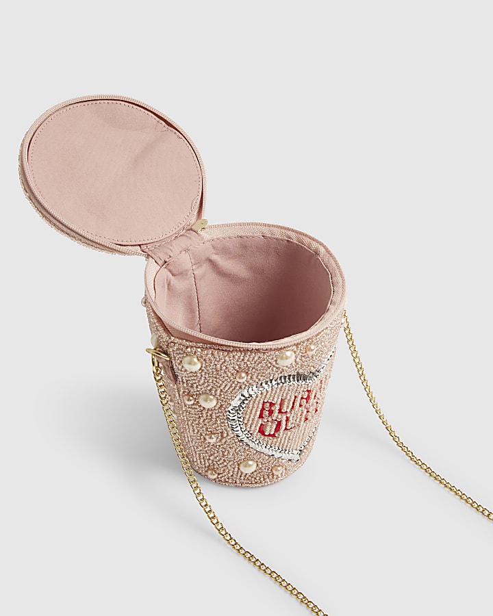 Girls Pink Bubble Queen Beaded Bag