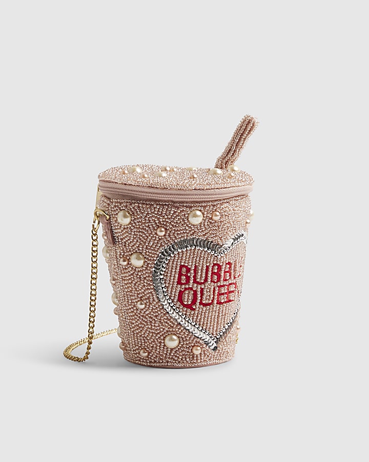 Girls Pink Bubble Queen Beaded Bag