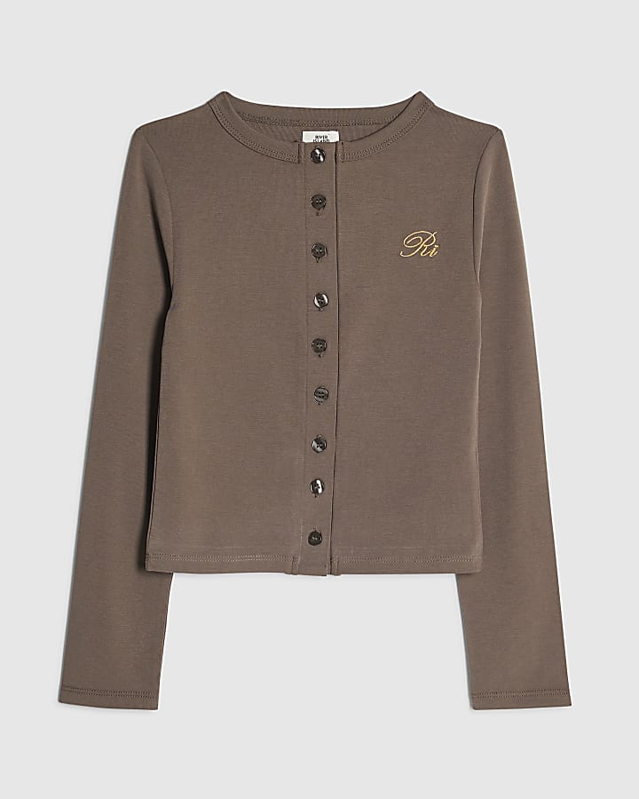 Girls Brown Soft Touch Cardigan