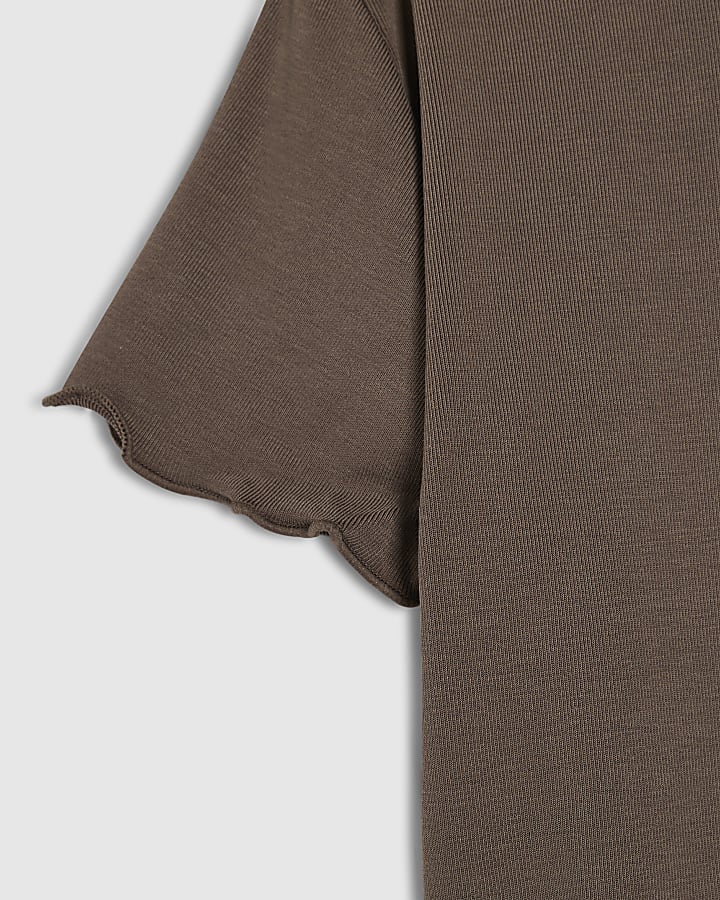 Girls Brown Soft Touch Baby T-Shirt