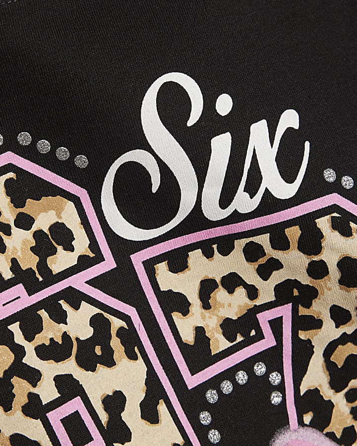 Girls Black Six Seven 67 Crop Top