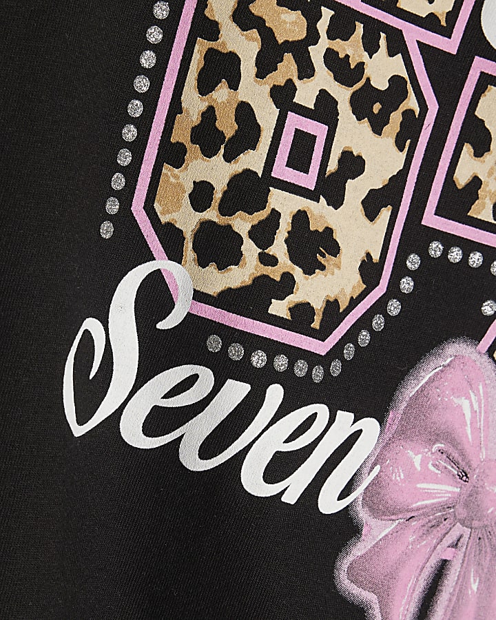 Girls Black Six Seven 67 Crop Top