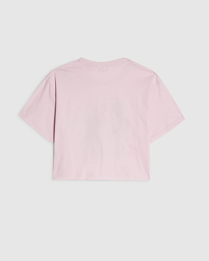 Girls Pink 67 Crop T-Shirt