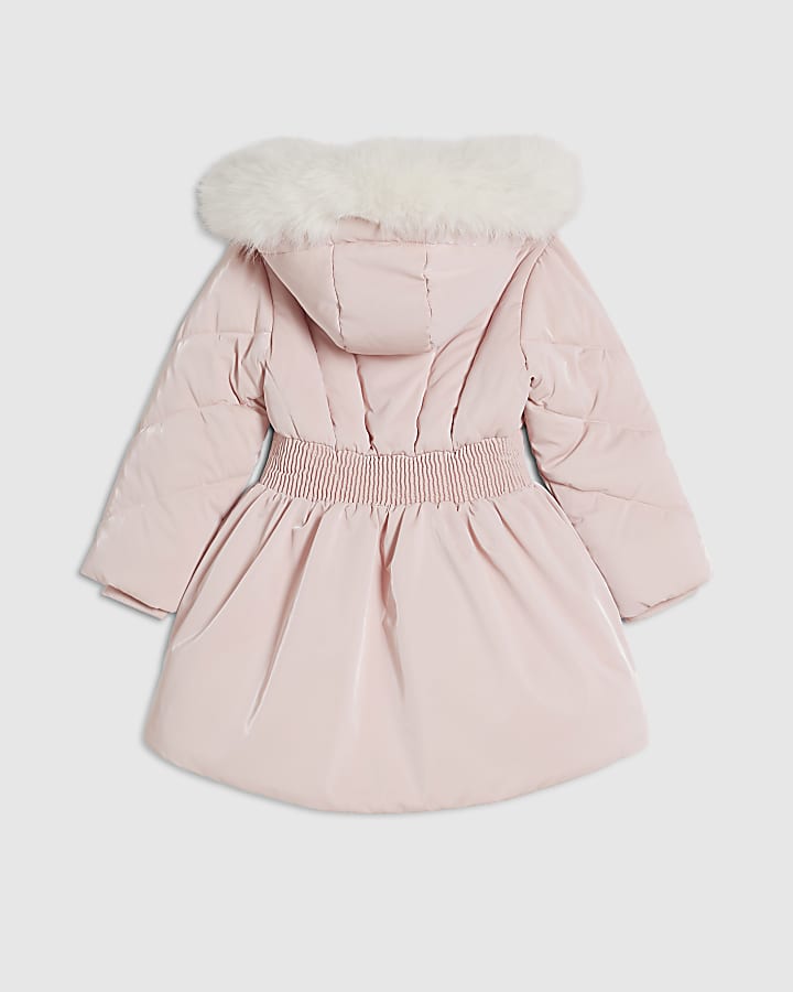 Mini Girls Pink Padded Rainmac