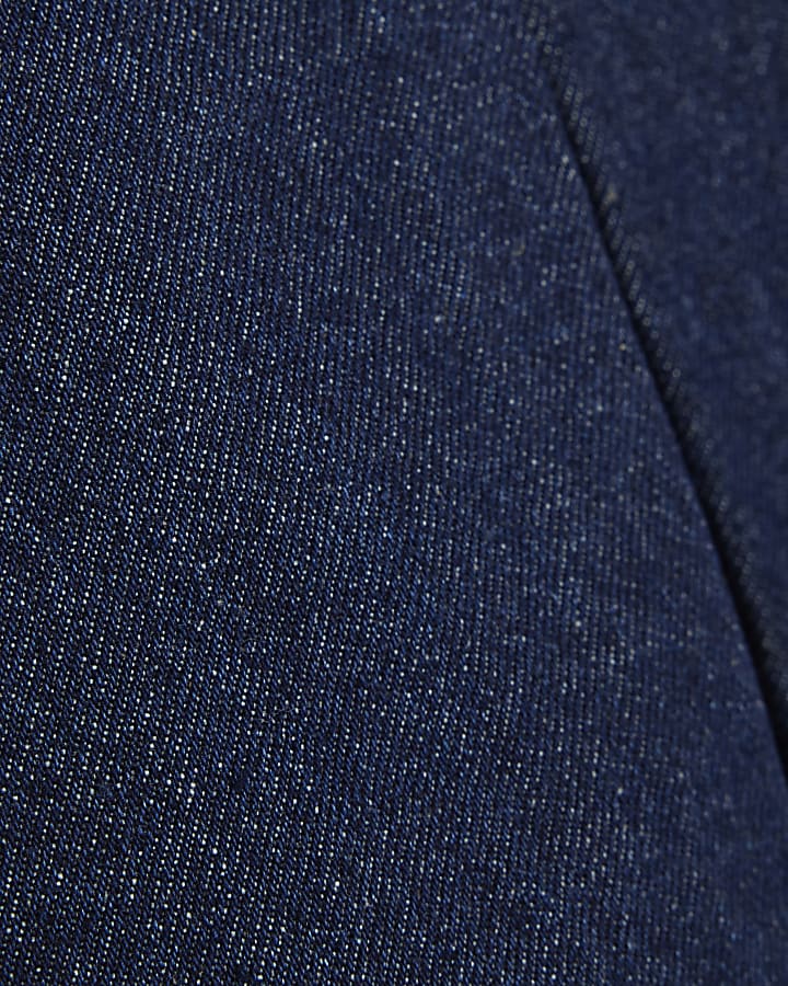 Girls Blue Denim Knit Hybrid Dress