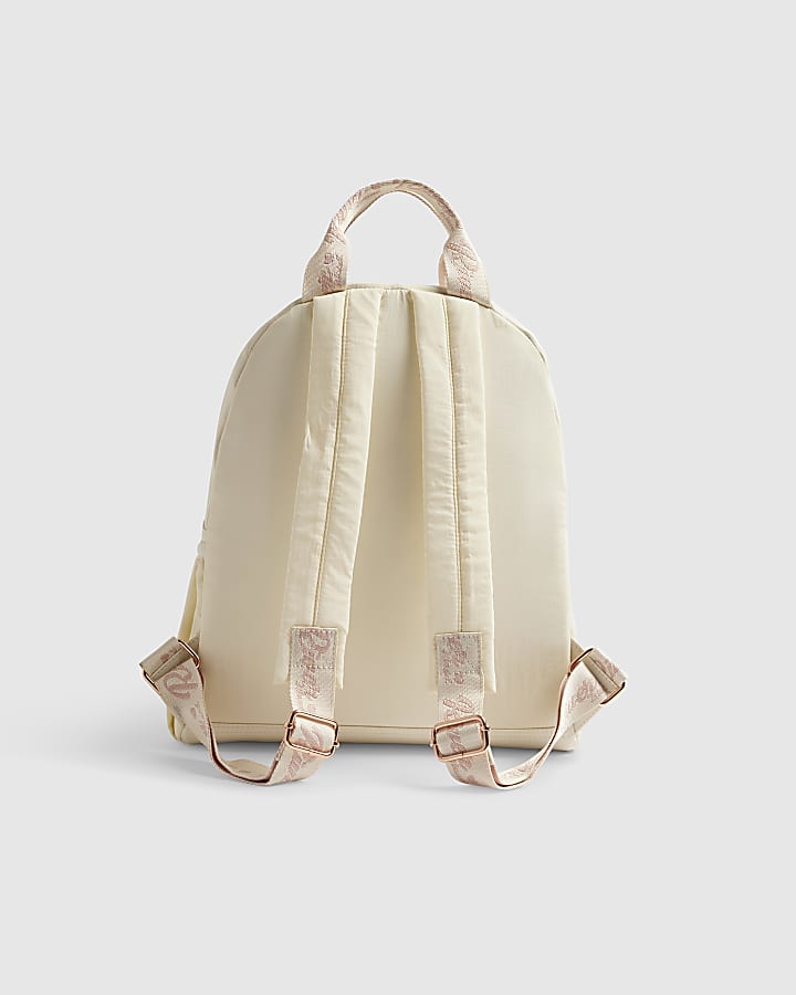 Girls Cream RI Quilted Backpack