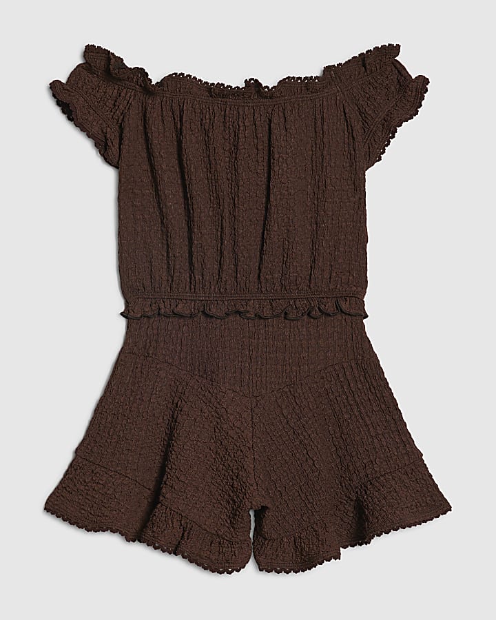 Girls Brown Playsuit