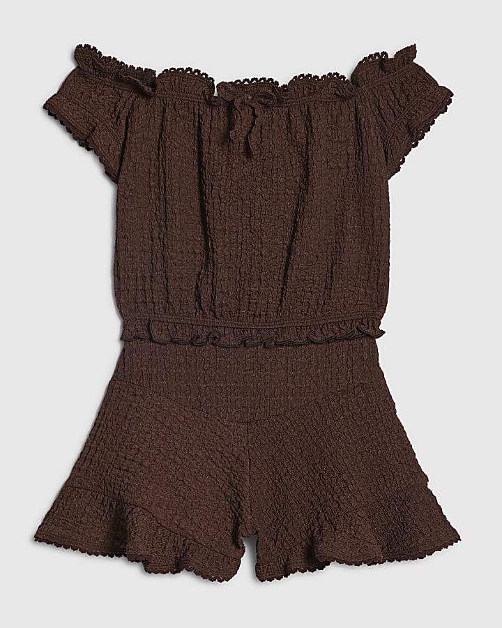 Girls Brown Playsuit